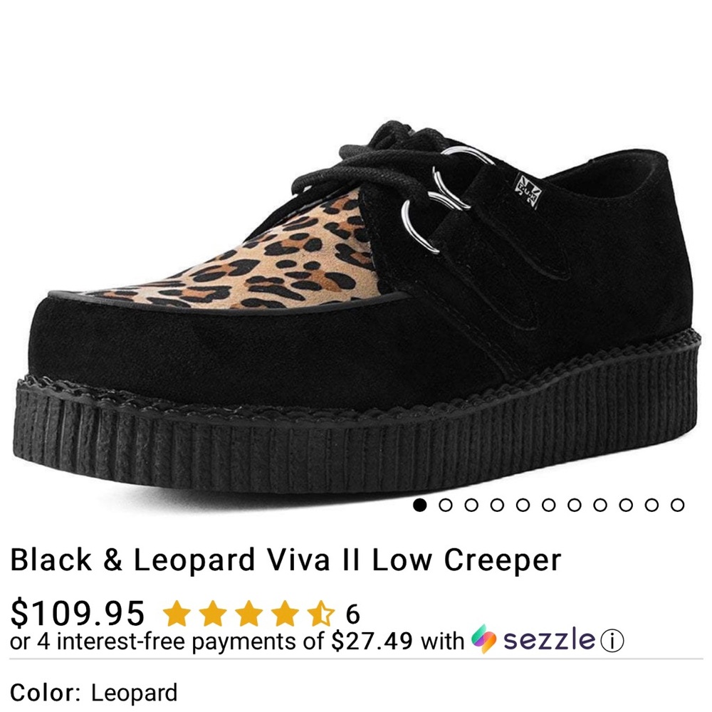 Black & Leopard Viva II Low Creeper by T-U-K
